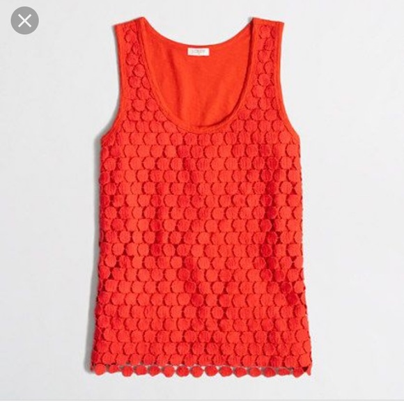 J. Crew Tops - New with tags J.Crew tiered dot tank Orange/pink